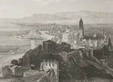 Panoramic view of the city of Malaga, Andalusia, Spain, 1853. Creator: Antonio Roca Sallent