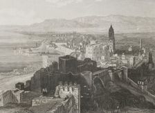 Panoramic view of the city of Malaga, Andalusia, Spain, 1853. Creator: Antonio Roca Sallent