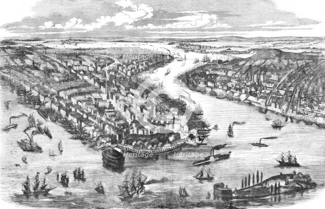 'Panoramic view of the City of New York', 1854. Creator: Unknown.