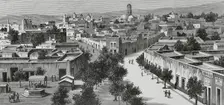 Panoramic view of the city of Querétaro, Mexico, 1883. Creator: Manuel Nao