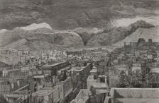 Panoramic view of the city, Peshawar, Afghanistan, 1878. Creator: Andrés Ovejero
