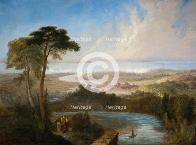 Panoramic View of the Severn Estuary, early-mid 19th century. Creator: Samuel Lines.
