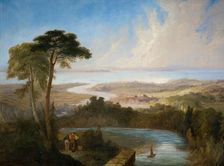 Panoramic View of the Severn Estuary, early-mid 19th century. Creator: Samuel Lines