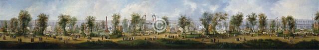 Panoramic view of the Universal Exhibition of 1867, at Champ-de-Mars, 1867. Creator: Unknown.