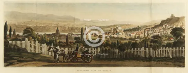 Panoramic View of Tiflis, 1827. Artist: Clark, John Heaviside (ca. 1770-1836)