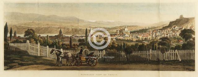 Panoramic View of Tiflis, 1827. Artist: Clark, John Heaviside (ca. 1770-1836)