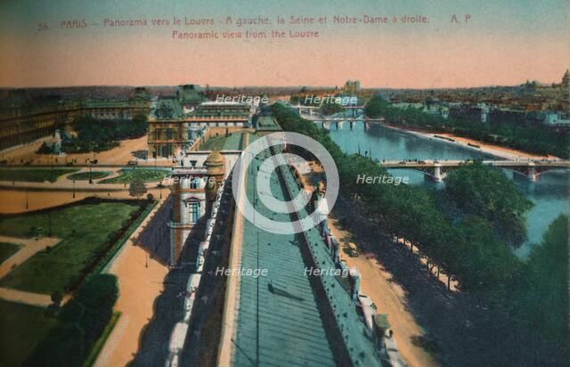 Panoramic view towards the Louvre, Paris, c1920. Artist: Unknown.