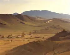 Panoramic view, Valley of the Tombs, The Oasis of Palmyra, Syria, 1999. Creator: LTL