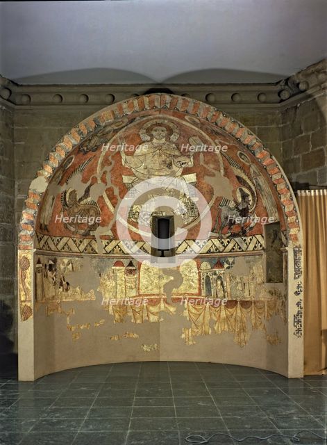  'Pantocrator', tempera Painting from the apse of the church of San Pedro de Villamana (Huesca).
