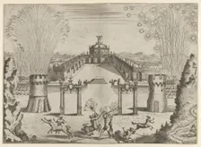 Pantomime with fireworks performed for the marriage of Emperor Leopold I to the Infanta Ma..., 1666. Creator: Melchior Küsel
