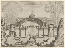 Pantomime with fireworks performed for the marriage of Emperor Leopold I to the Infanta Ma..., 1666. Creator: Melchior Küsel