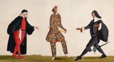 Pantalone, Arlecchino, Capitano, c. 1680