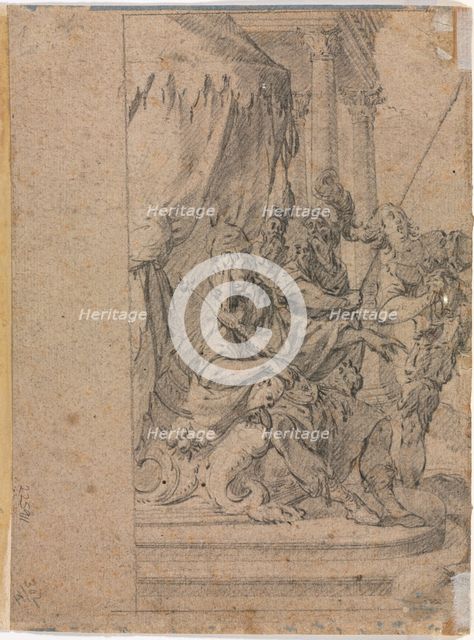 Panthea before Cyrus? (verso), 1655-1660?. Creator: Michel Dorigny (French, 1617-1665).