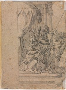 Panthea before Cyrus? (verso), 1655-1660?. Creator: Michel Dorigny (French, 1617-1665)