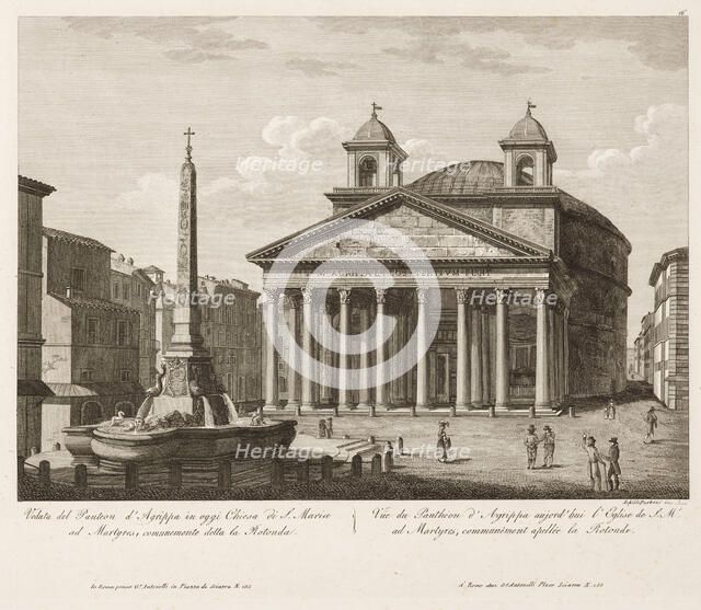 Pantheon of Agrippa, 19th century. Creator: Achille Parboni.
