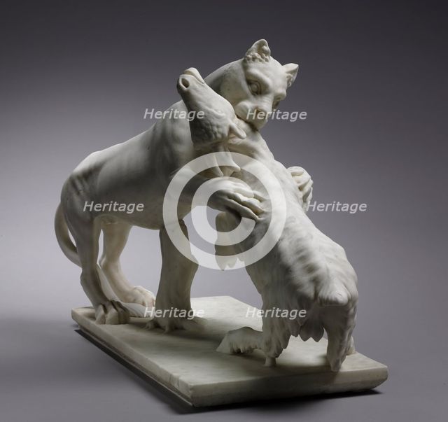 Panther Attacking a Goat , late 1700s. Creator: Francesco Antonio Franzoni (Italian, 1734-1818).