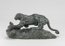 Panther Surprising a Civet Cat, model n.d., cast 1857/1873. Creator: Antoine-Louis Barye
