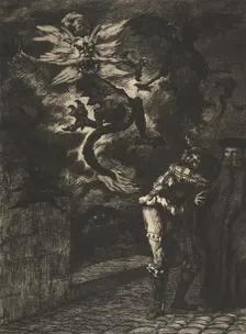 Panurge sortant de chez Raminagrobis, 1854-55. Creator: Felix Bracquemond