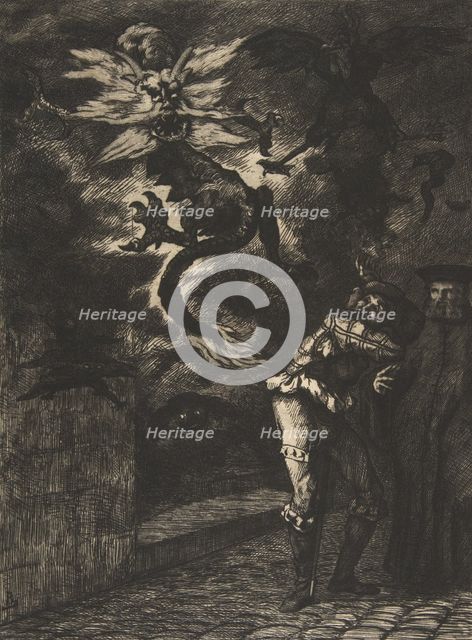 Panurge sortant de chez Raminagrobis, 1854-55. Creator: Felix Bracquemond.