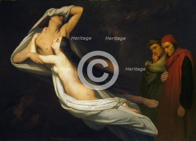 Paolo and Francesca, 1854. Artist: Scheffer, Ary (1795-1858)