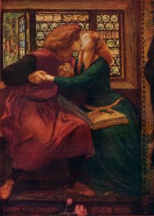 Paolo and Francesca da Rimini (detail) 1855. Artist: Dante Gabriel Rossetti