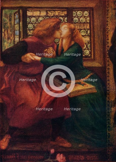 'Paolo and Francesca da Rimini (detail)', 1855. Artist: Dante Gabriel Rossetti.