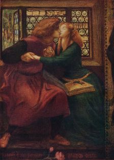 Paolo and Francesca da Rimini (detail) 1855. Artist: Dante Gabriel Rossetti