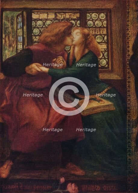 'Paolo and Francesca da Rimini (detail)', 1855. Artist: Dante Gabriel Rossetti.