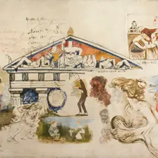 Paon (Sketches by the Artists of the Young Poland from the Café..., between 1896-1903. Creators: Jozef Mehoffer, Stanislaw Wyspianski, Antoni Procajlowicz, Wlodzimierz Tetmajer, Marian Trzebinski