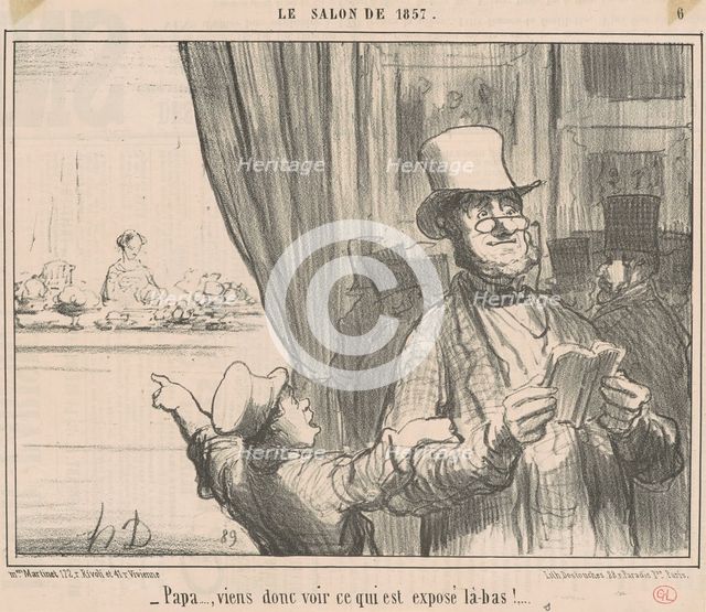 Papa ... viens donc voir ce qui est ..., 19th century. Creator: Honore Daumier.