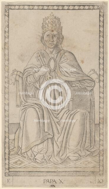 Papa (Pope), c. 1465. Creator: Master of the E-Series Tarocchi.