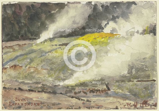 Papandajan (volcano?) on Java, 1900. Creator: Fritz Hauck.