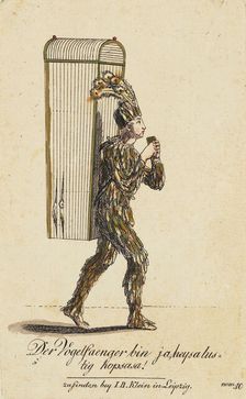 Papageno. Costume design for the Opera "The Magic Flute" by W. A. Mozart, 1793. Creator: Richter, Johann Salomo (1761-1798)
