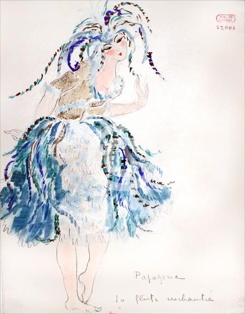 Papagena. Costume design for the Opera "La flûte enchantée" by W. A. Mozart, 1922. Creator: Drésa, Jacques (1869-1929).