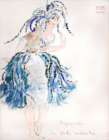 Papagena. Costume design for the Opera "La flûte enchantée" by W. A. Mozart, 1922. Creator: Drésa, Jacques (1869-1929)