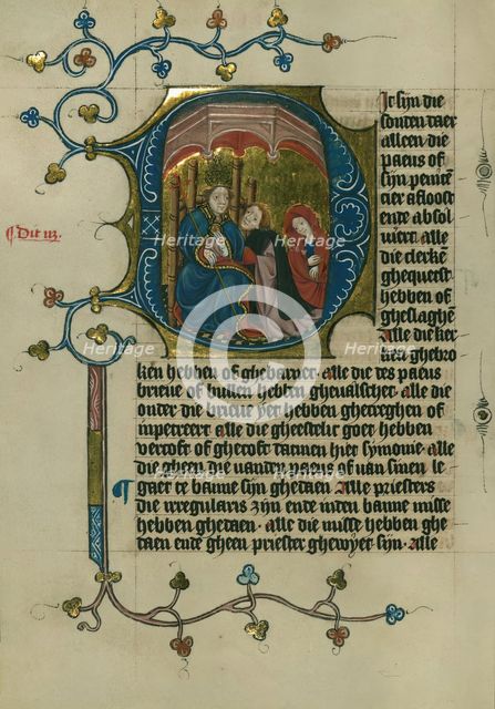Papal Confession before a pope, 1400-1404. Creator: Unknown.