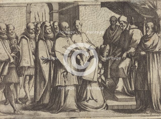 Papal Audience [verso], 1612. Creator: Jacques Callot.