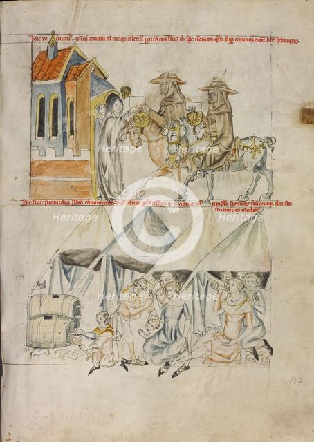 Papal Messengers Bringing Documents Concerning Saint Hedwig's Canonization from Clement IV, 1353. Creator: Unknown.