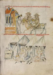 Papal Messengers Bringing Documents Concerning Saint Hedwig's Canonization from Clement IV, 1353. Creator: Unknown