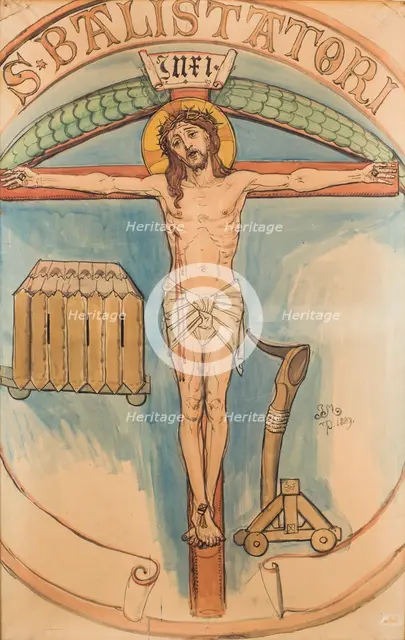 Paper for the Polychrome of St. Mary's Church - Archers' Emblem, 1889. Creator: Jan Matejko.