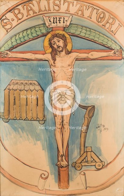 Paper for the Polychrome of St. Mary's Church - Archers' Emblem, 1889. Creator: Jan Matejko.