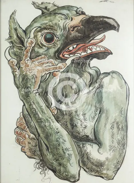 Paper for the Polychrome of St. Mary's Church - Devil with a Bird's Head, 1890. Creator: Jan Matejko.