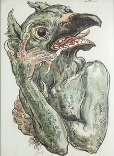 Paper for the Polychrome of St. Mary's Church - Devil with a Bird's Head, 1890. Creator: Jan Matejko