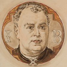 Paper for the Polychrome of St. Mary's Church - Male Head and the Letters..., between 1888-1891. Creator: Jan Matejko