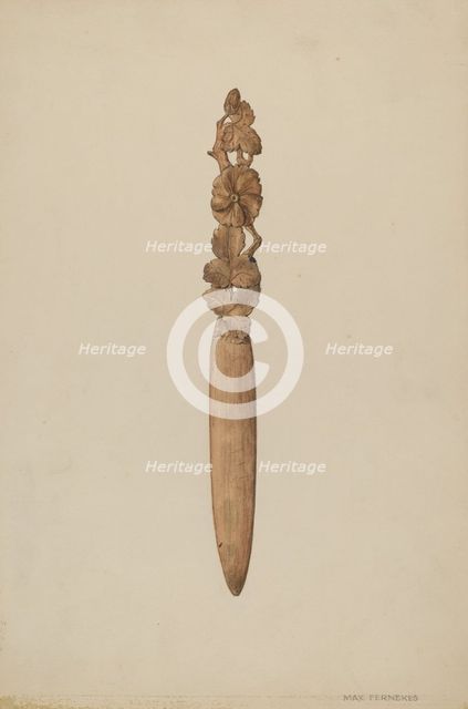 Paper Knife, c. 1938. Creator: Max Fernekes.