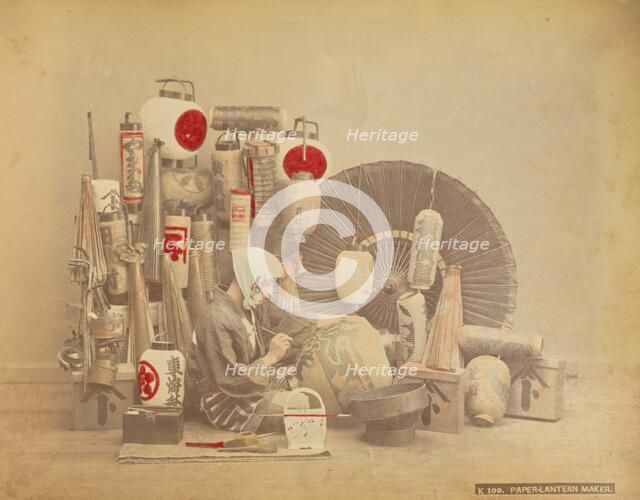 Paper Lantern Maker, 1870s-1890s. Creator: Kusakabe Kimbei.