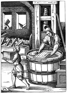 Paper maker, 16th century, (1849).Artist: Jost Amman