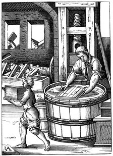 Paper maker, 16th century, (1849).Artist: Jost Amman