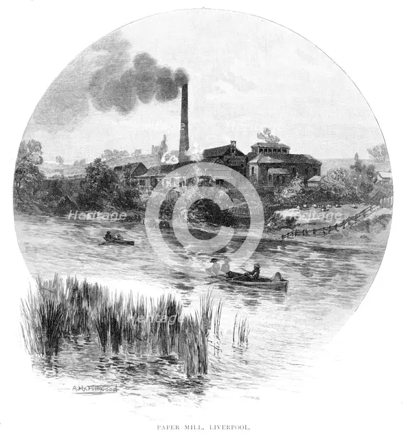 Paper Mill, Liverpool, New South Wales, Australia, 1886.Artist: Albert Henry Fullwood