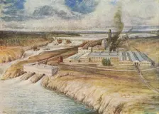 Paper Mills, Newfoundland 1924. Artist: Lowther, C.G